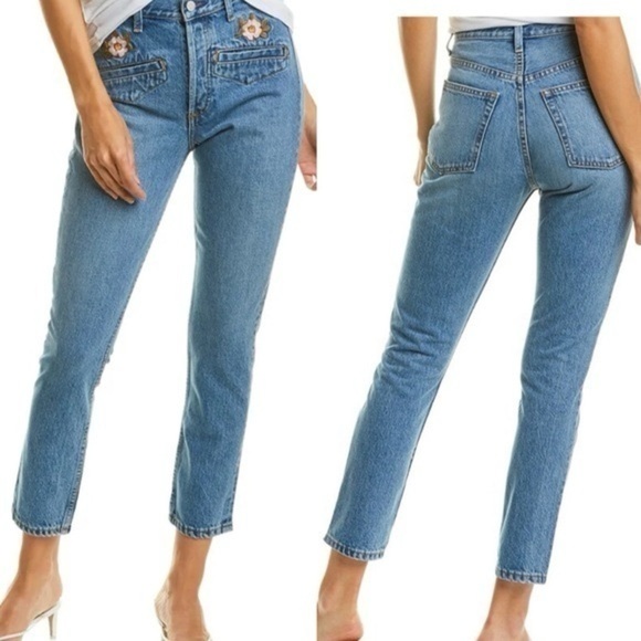 Boyish Denim - Boyish Embroidered High Rise Billy Fantasia Jeans size 23